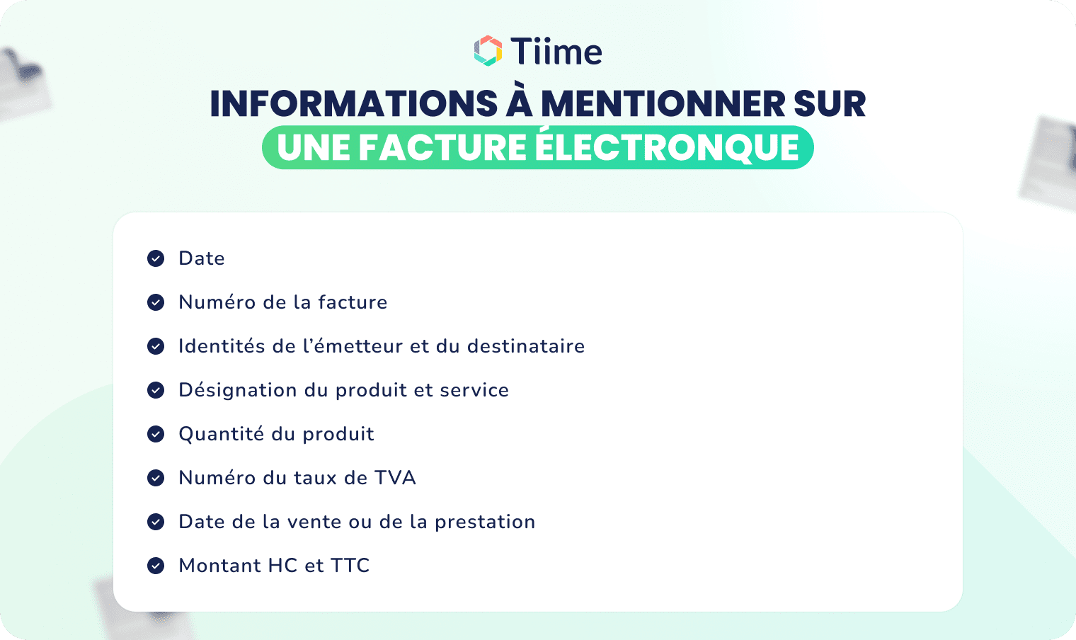 Les informations à mentionner sur une facture électronique