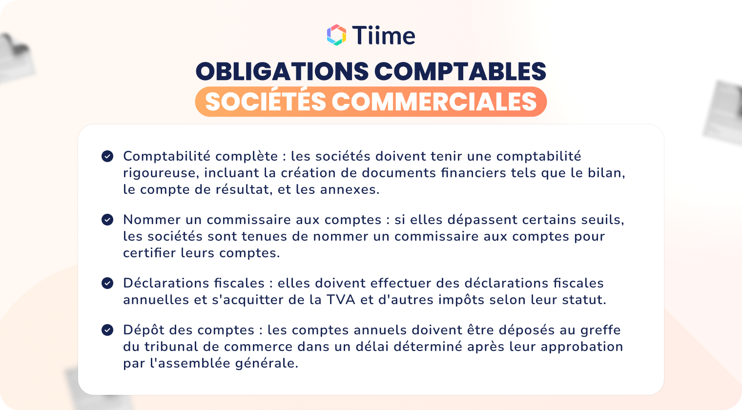 Obligations comptables société commerciales