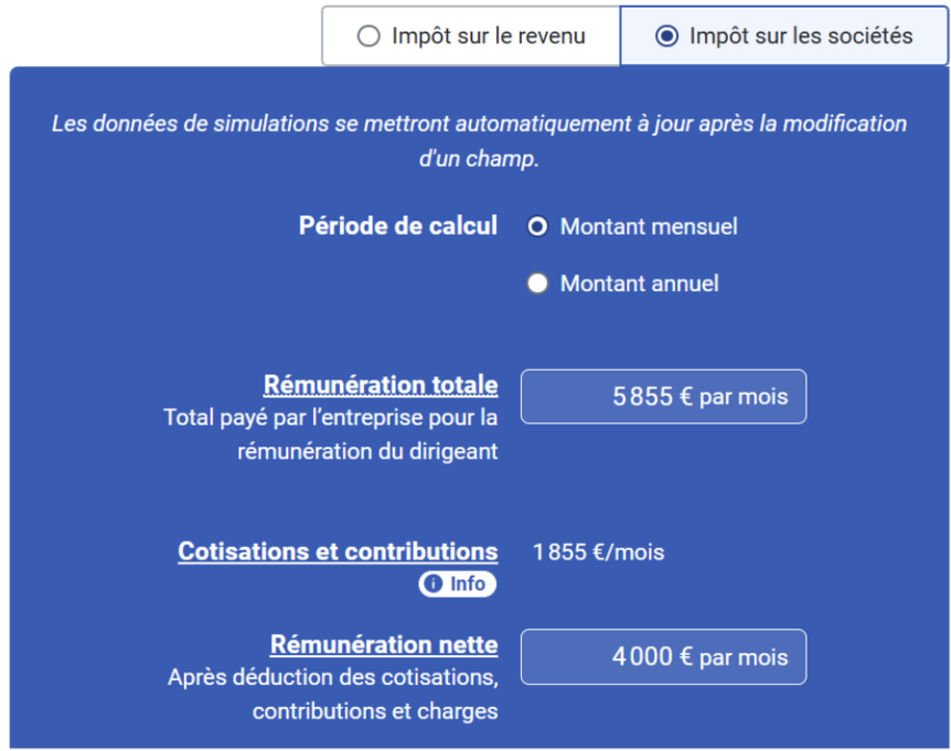 Calcul des cotisations et contributions dans le simulateur Urssaf