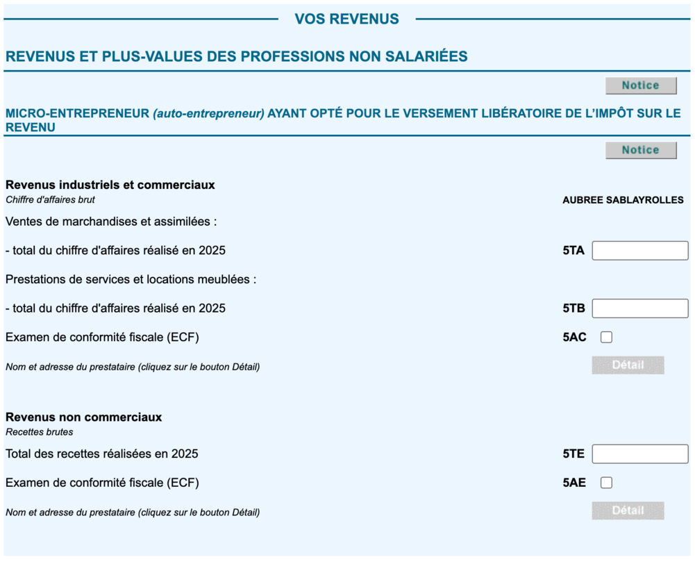Déclaration chiffre d'affaires micro-entrepreneurs